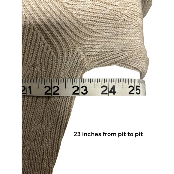 Tommy Bahama Beige Cable Knit Half-Zip Pullover Sweater M - Picture 4 of 6